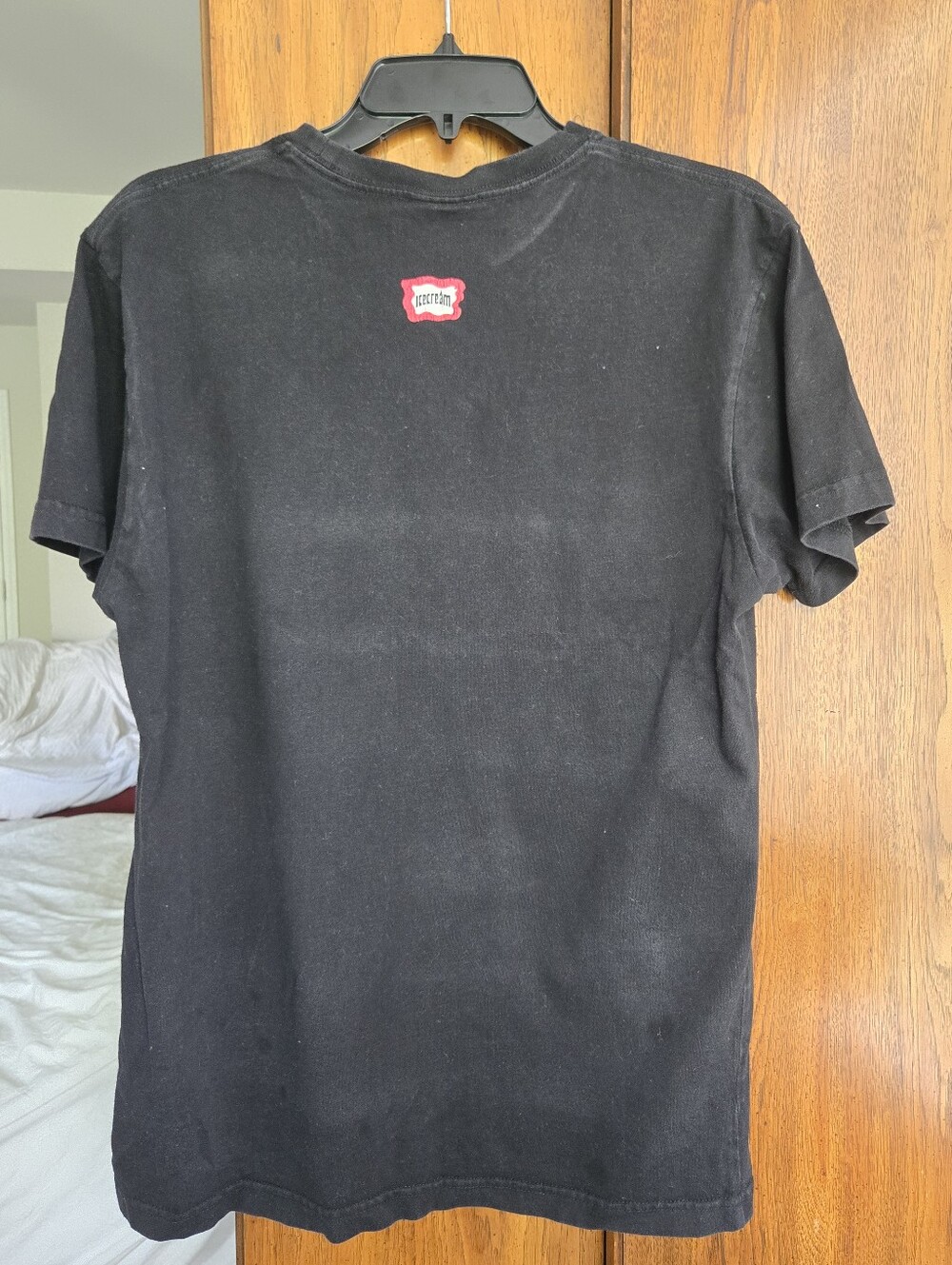 Icecream Black Tee with Multicolor Letter Faces - Picture 2 of 3